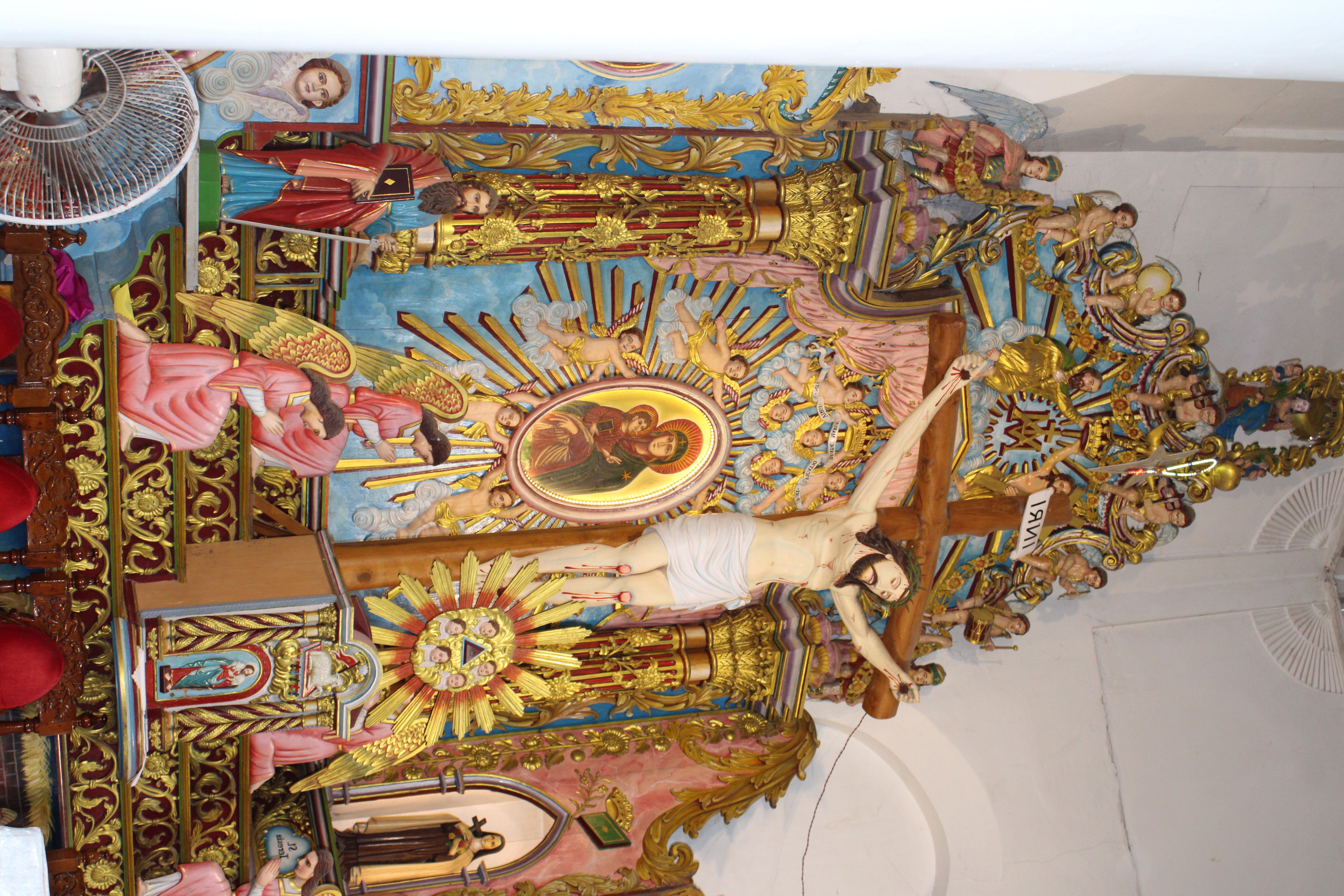 Side view of the sanctuary altar — St. Mary's Forane Church, Thankey