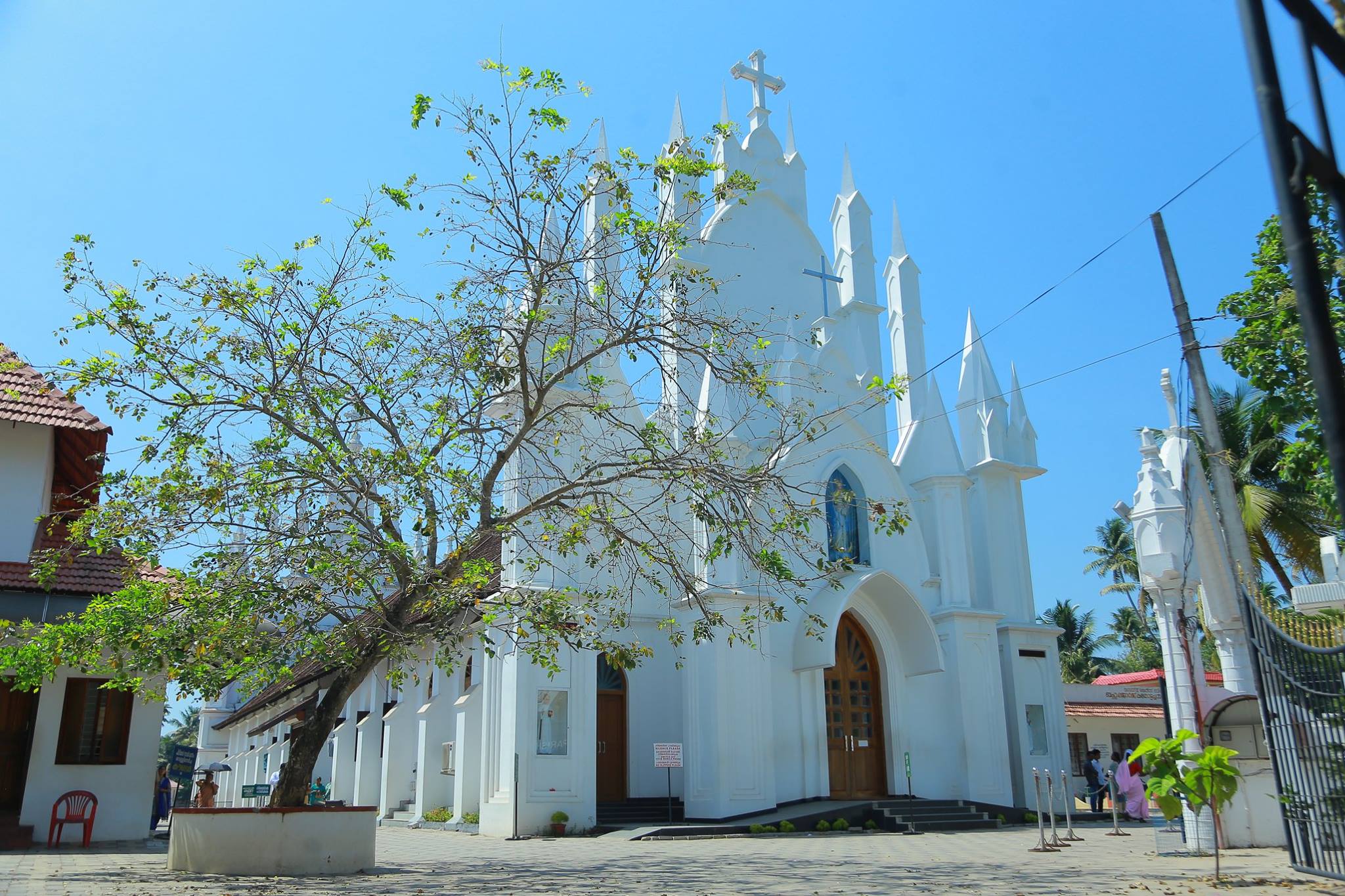 Back view of St. Mary's Forane Church, Thankey