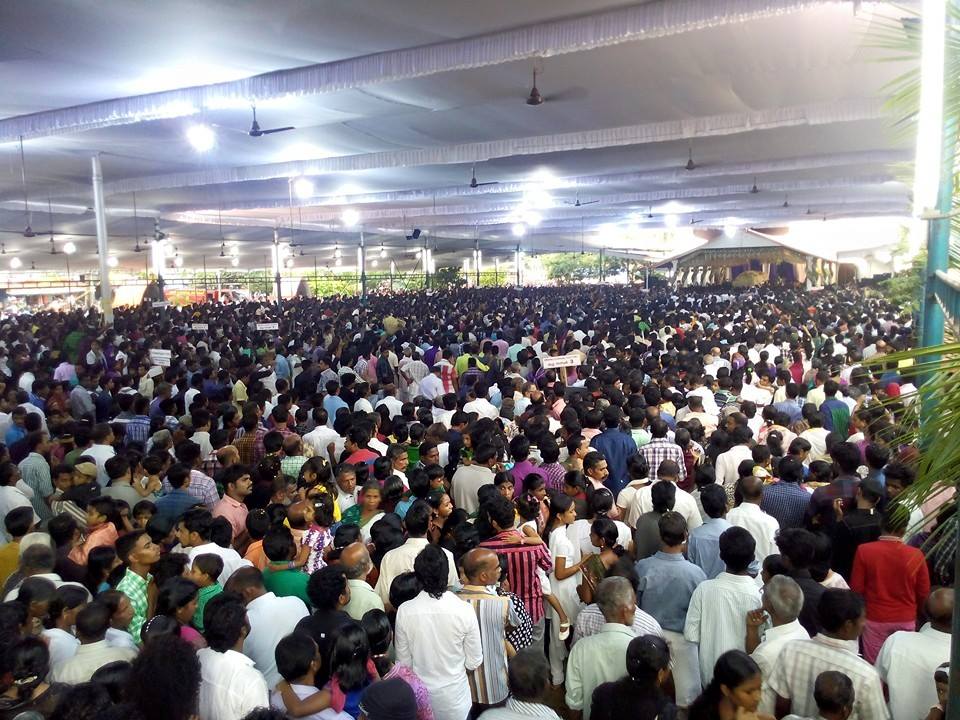 The Good Friday pilgrimage crowd at Thankey Church — thousands of devotees