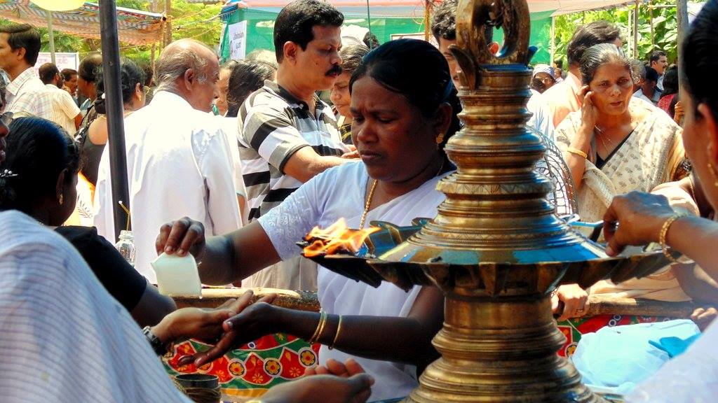 Nilavilakku oil lamps lit for Deepakazhcha at Thankey Church